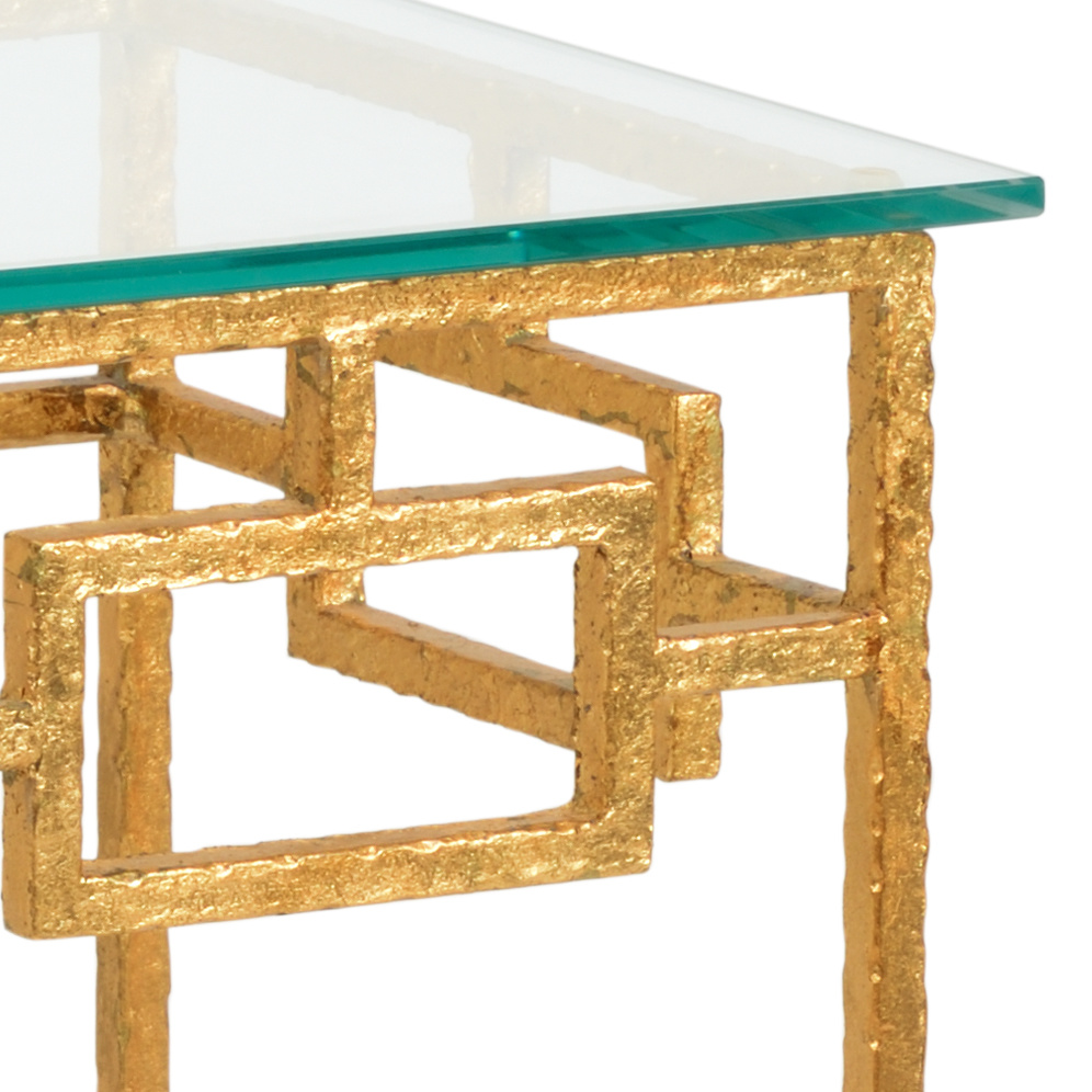 Chelsea House - Hampshire Hammered Table in Metallic Gold/Clear