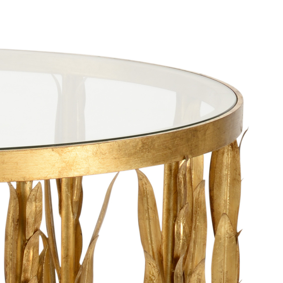 Chelsea House - Laurel Entry Table in Antique Gold Leaf/Clear