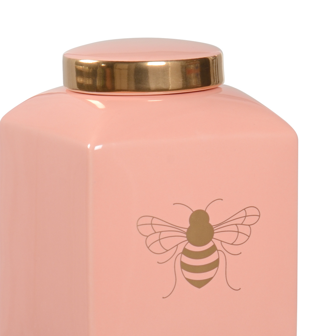 Chelsea House Bee Kind Ginger Jar - Coral