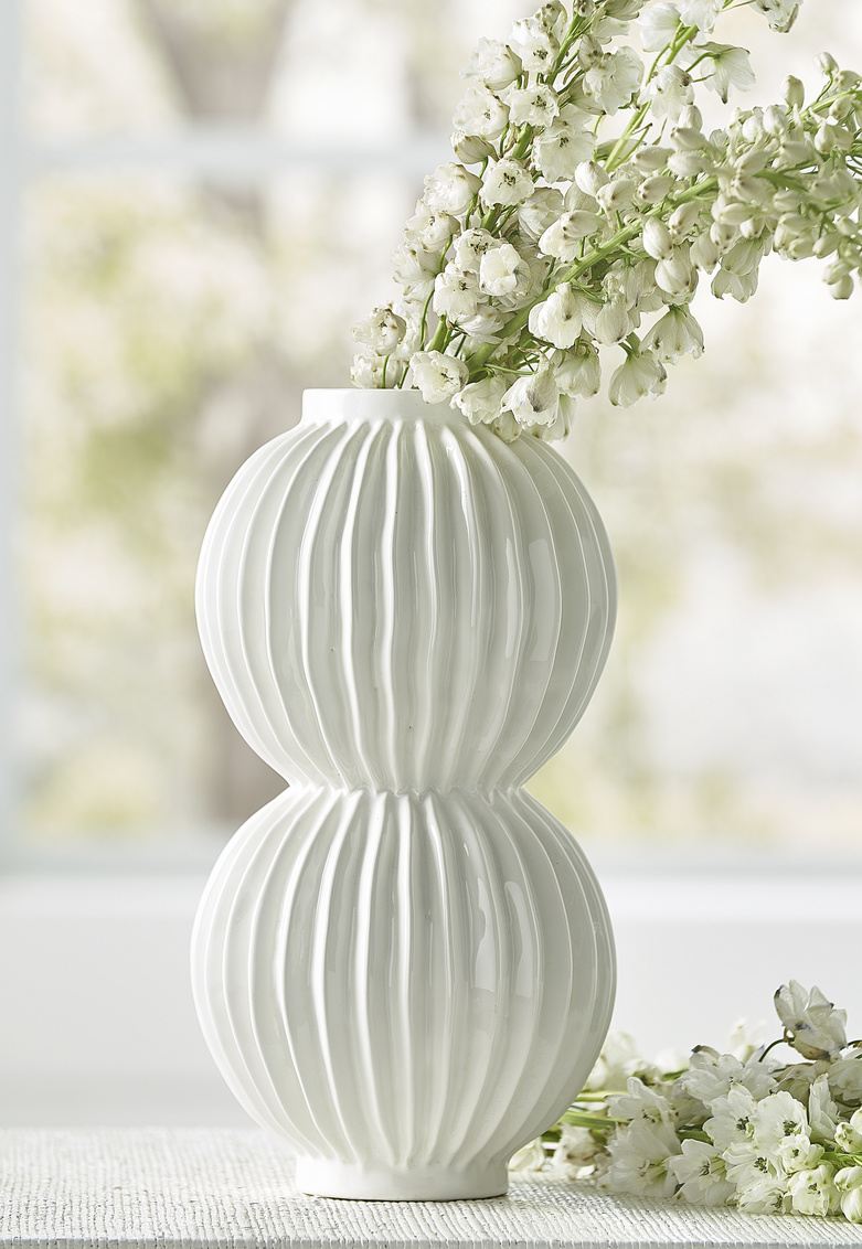 Chelsea House - Organic Disc Vase in White