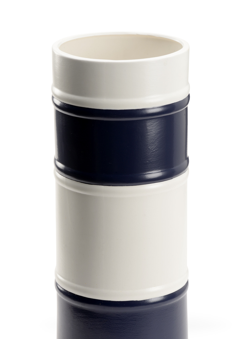 Chelsea House - Regatta Vase 1 in Matte White/Navy