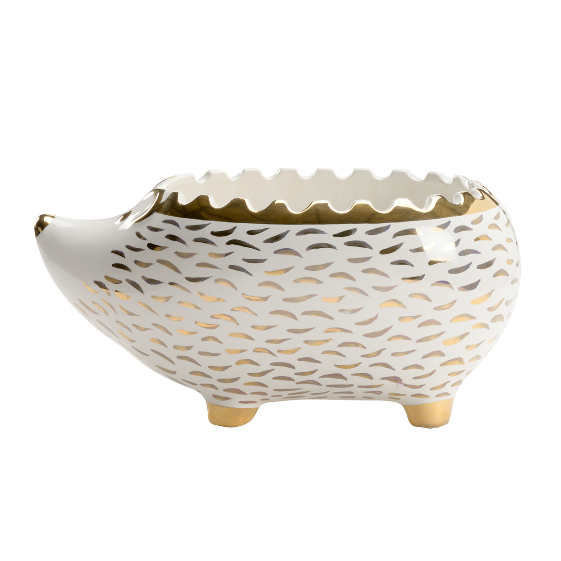 Chelsea House Hedgehog Bowl - White/Gold