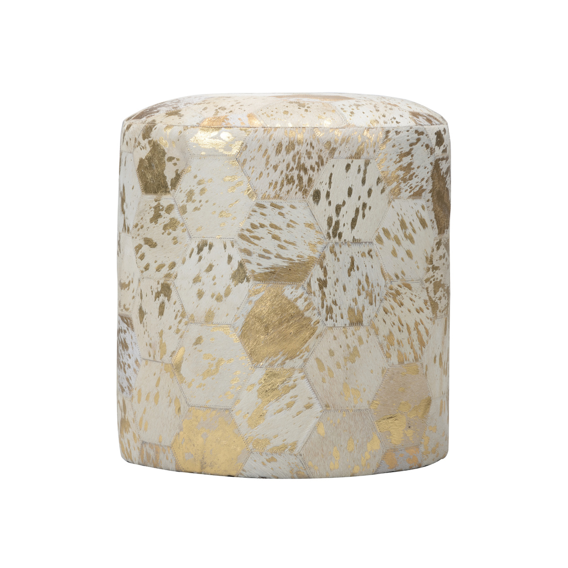 Chelsea House - Lux Pouf in Gold/White