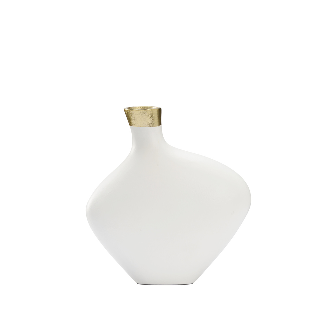 Chelsea House Asymmetric Vase - White/Gold, Small