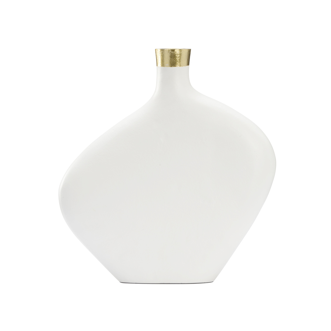 Chelsea House Asymmetric Vase - White/Gold, Large