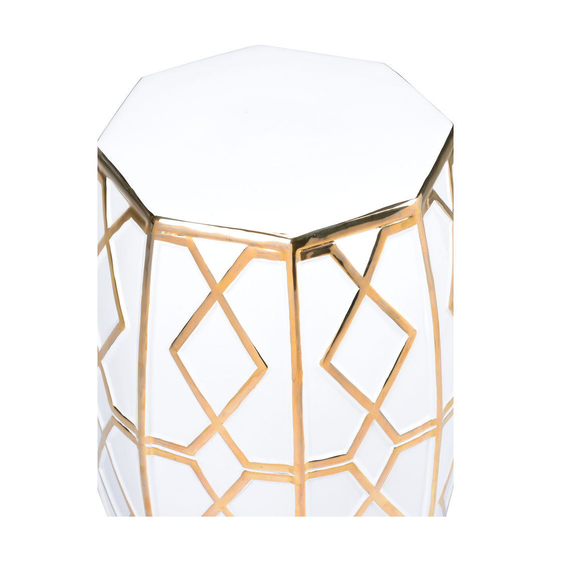 Chelsea House Andreu Garden Stool - White/Gold