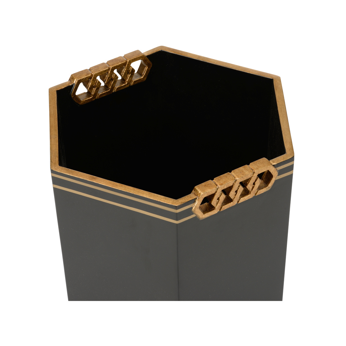 Chelsea House Oliver Wastebasket - Black/Gold