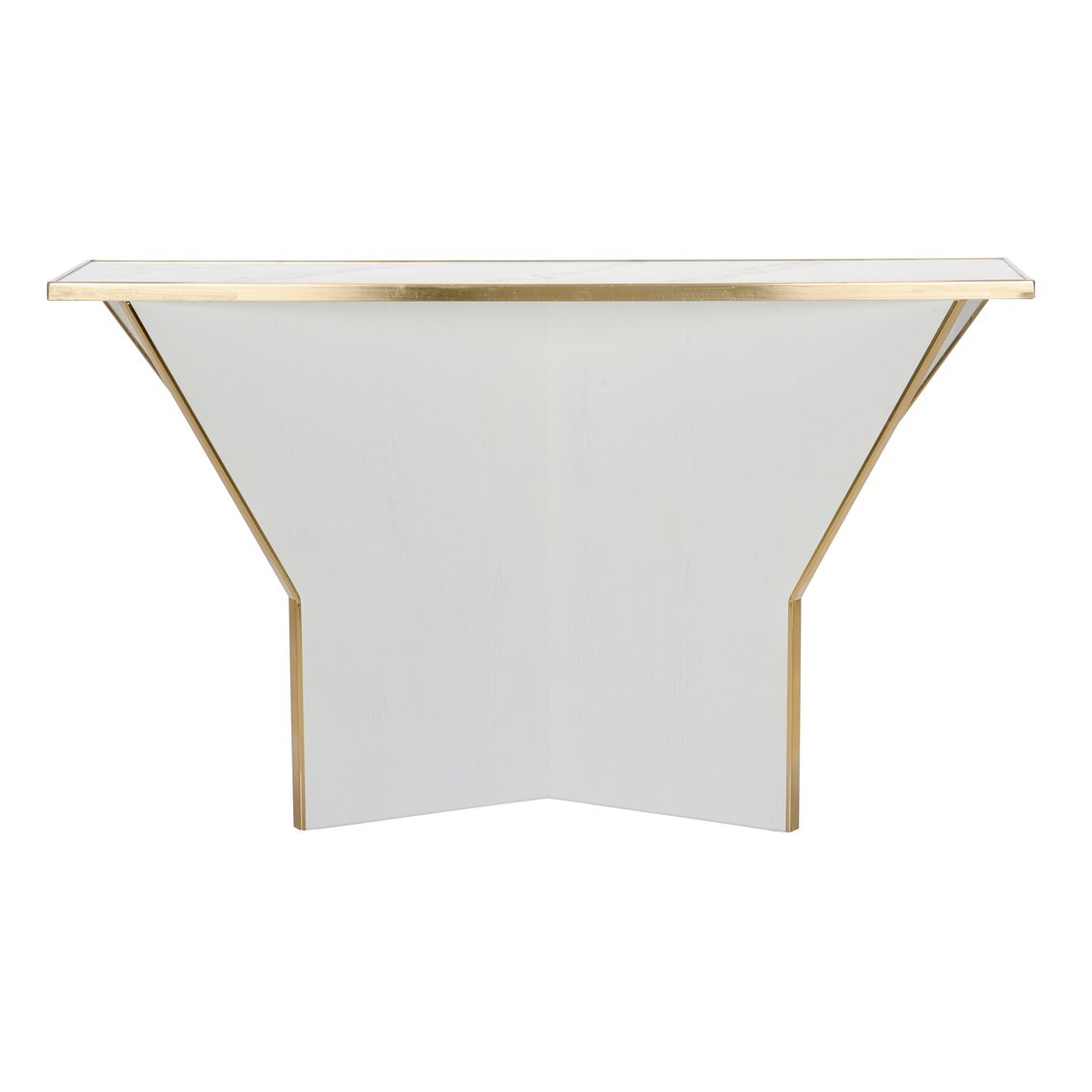 Chelsea House - Intersecting Console Table in Natural White