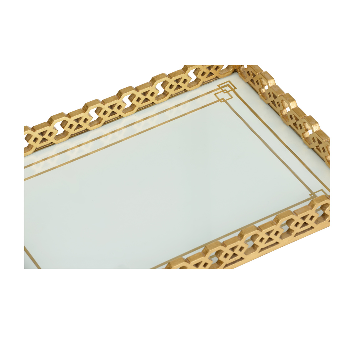 Chelsea House Alexis Tray - Gold Leaf/White/Clear