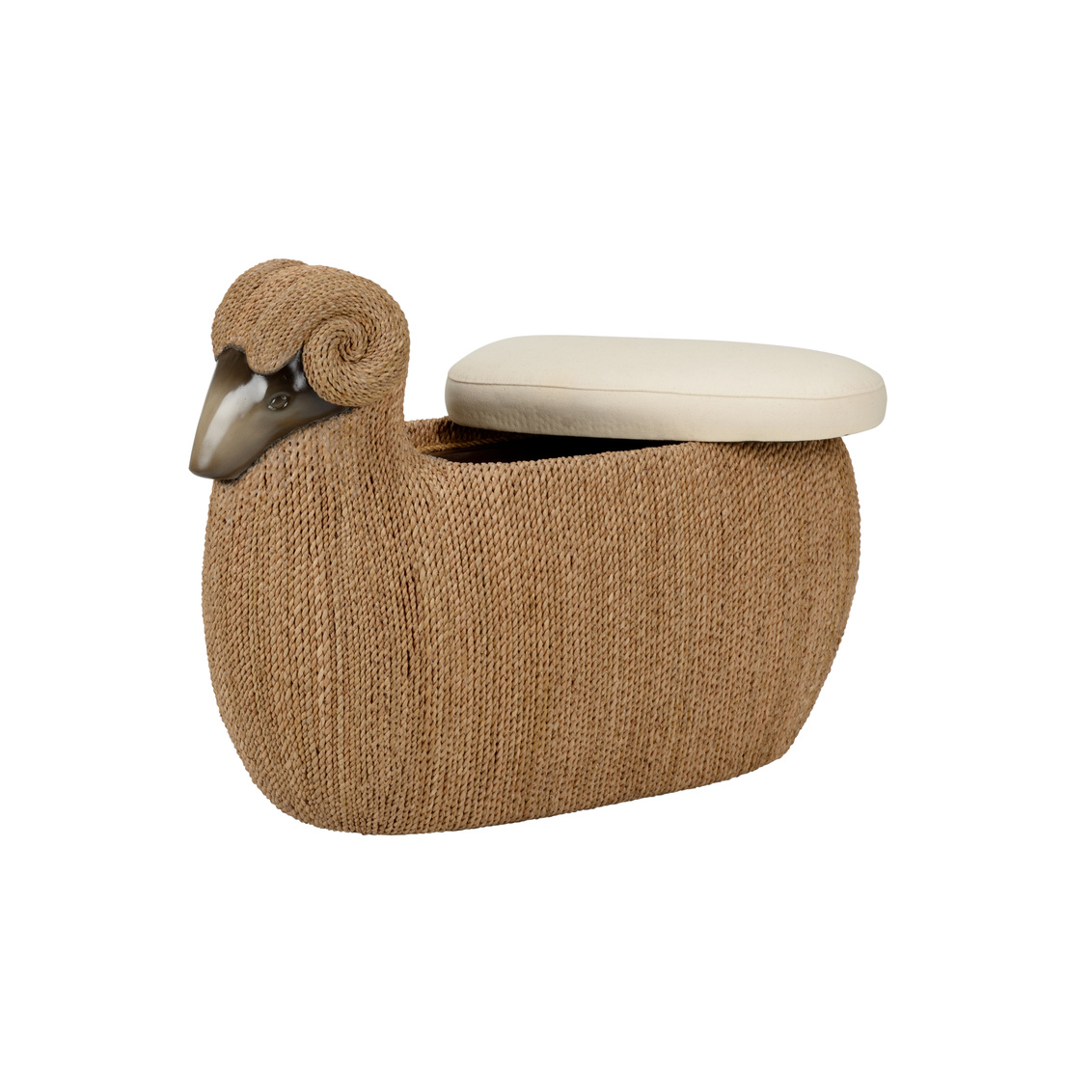 Chelsea House - Ram Stool in Brown/Natural/Tan