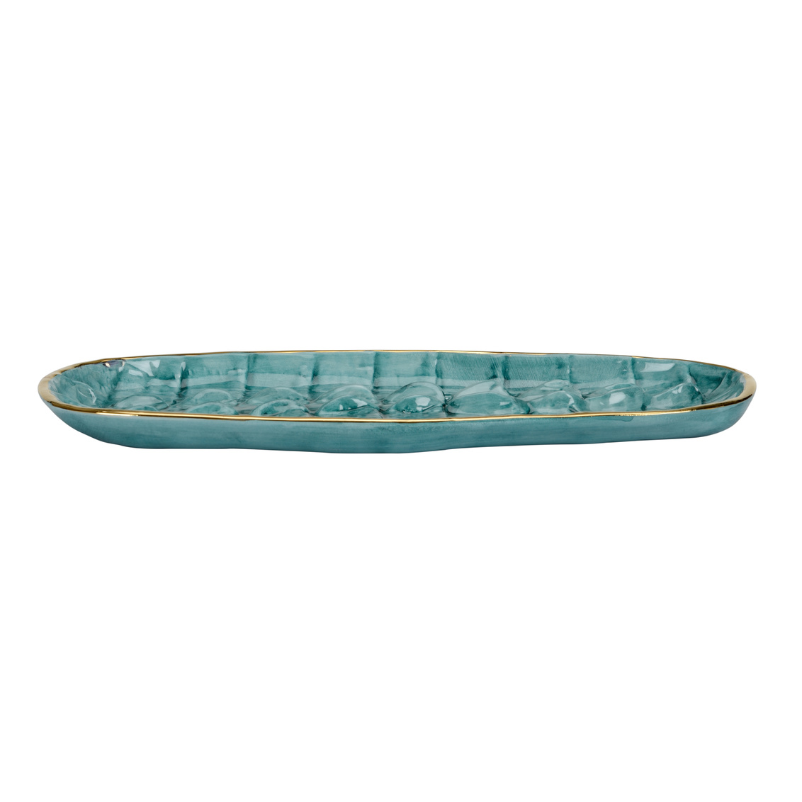 Chelsea House Crocodile Tray - Turquoise/Gold