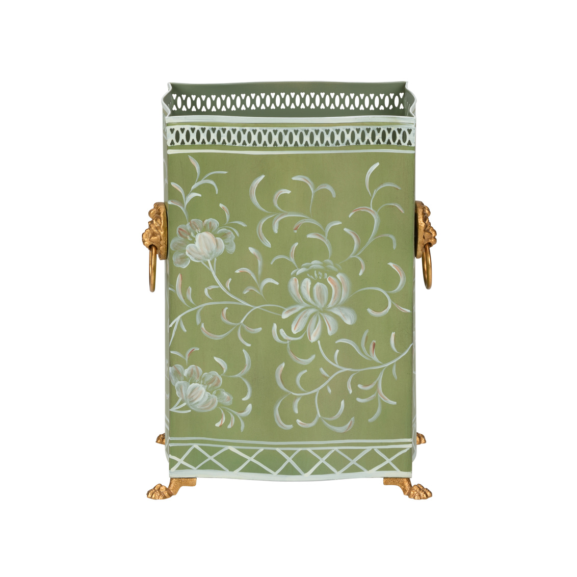 Chelsea House Wastebasket - Green/Cream