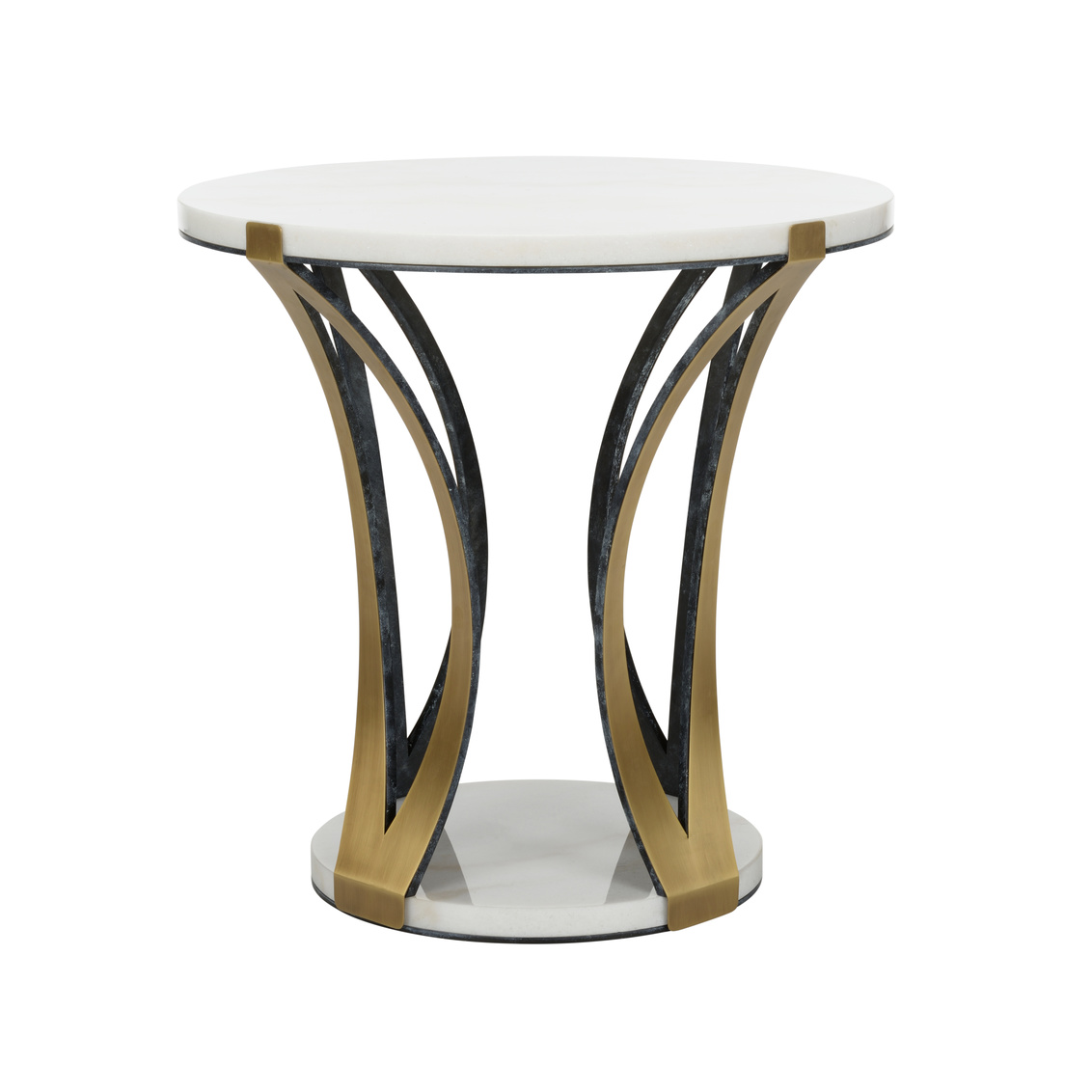 Chelsea House - Grenelle Occasional Table in Natural White/Antique Brass