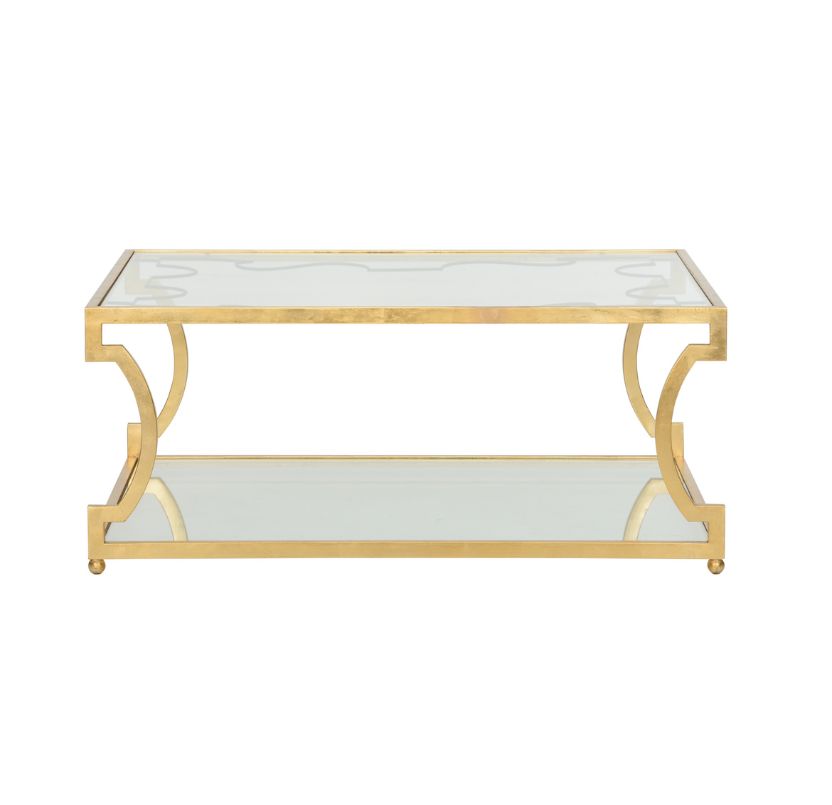 Chelsea House - Vincennes Coffee Table in Gold Leaf/Black/Clear