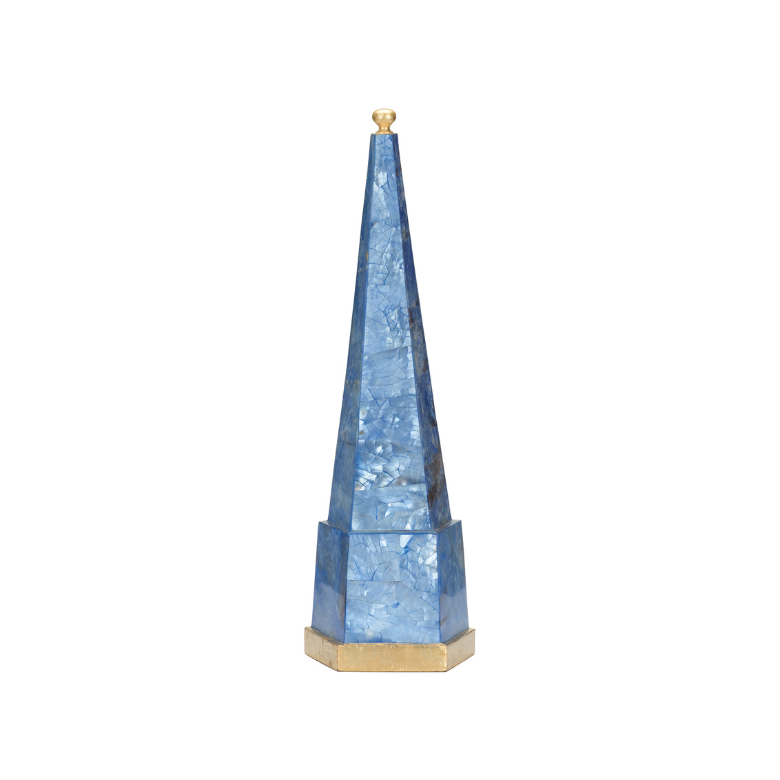 Chelsea House - Capiz Obelisk in Gold Leaf/Natural Blue