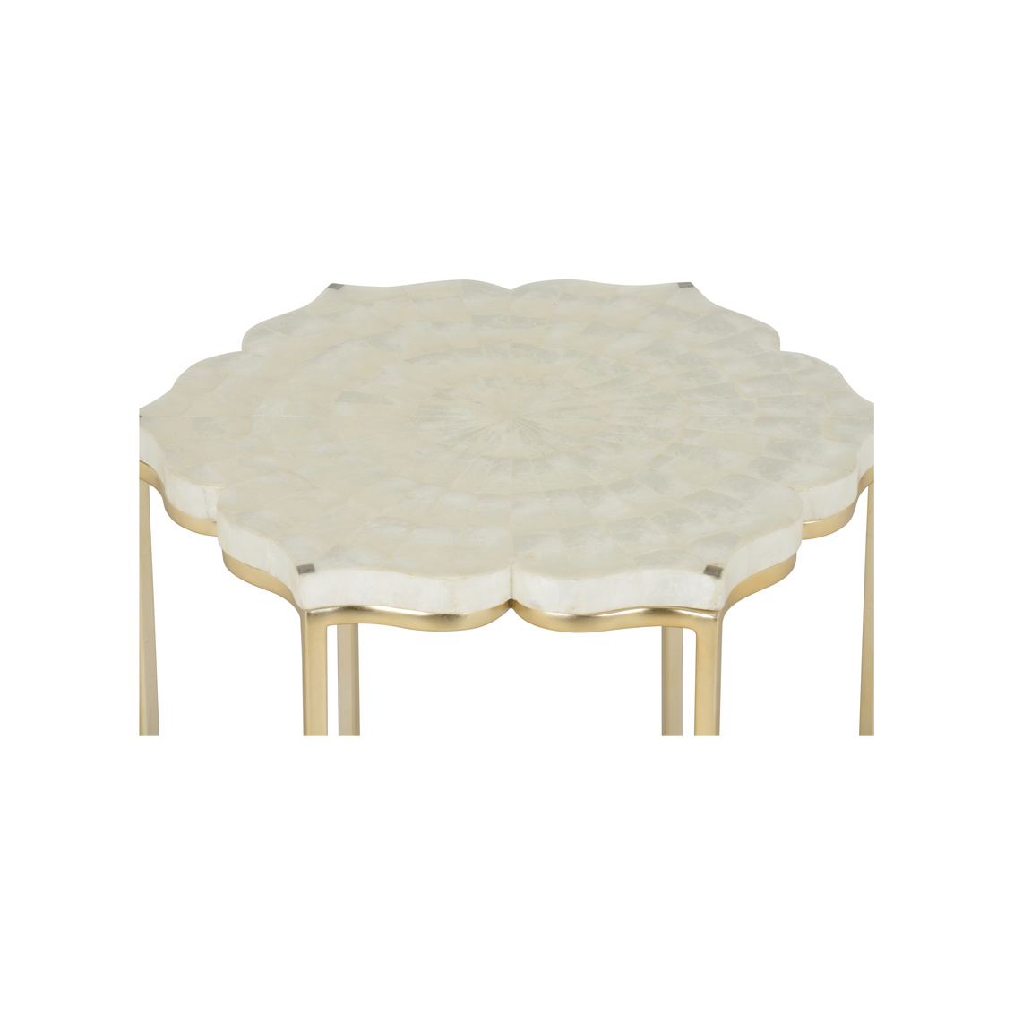 Chelsea House - Lotus Flower Side Table in Gold/Natural White