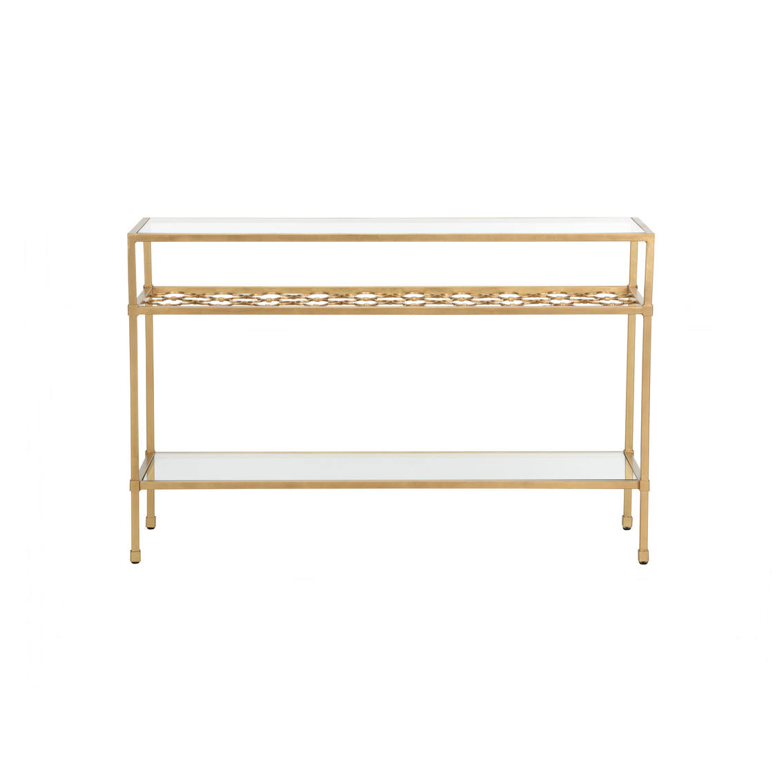 Chelsea House - Pacific Coast Console Table in Antique Gold/Clear