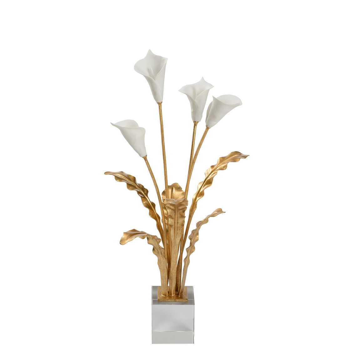 Chelsea House - Calla Lily Bouquet On Stand in Gold Leaf/Matte White