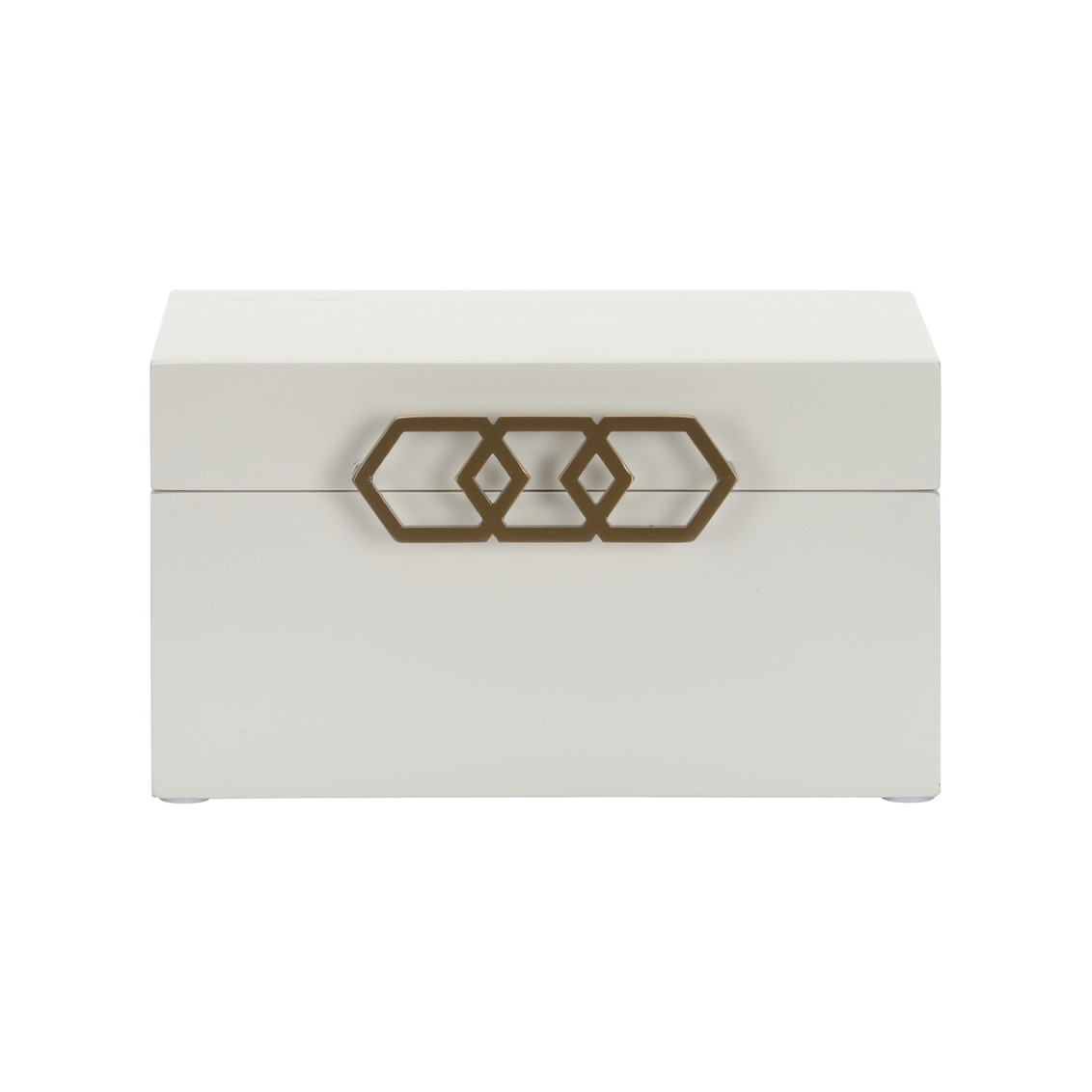 Chelsea House Tiffany Box- White, Small - White/Antique Brass