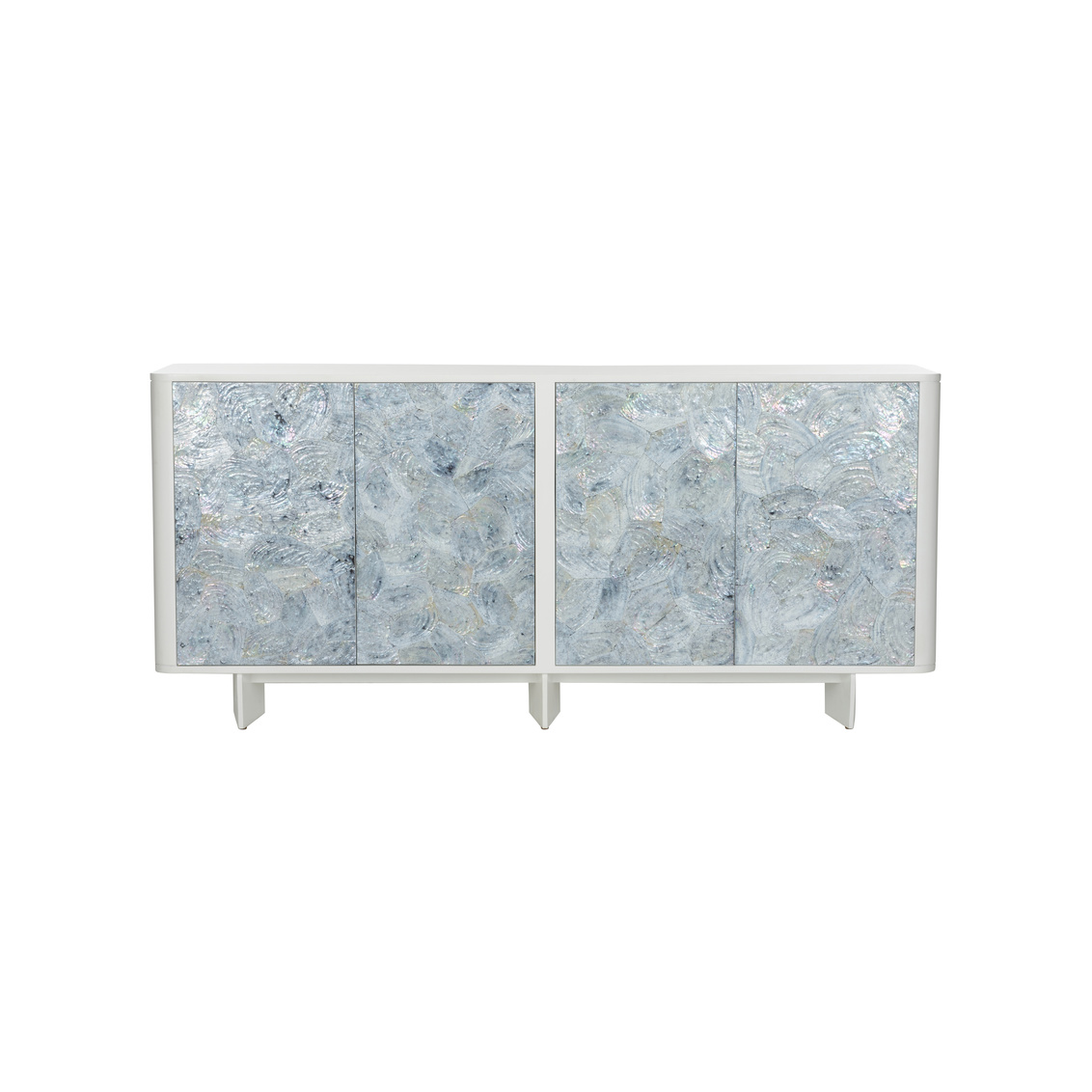 Chelsea House - Lapiz Shell Console in White/Blue