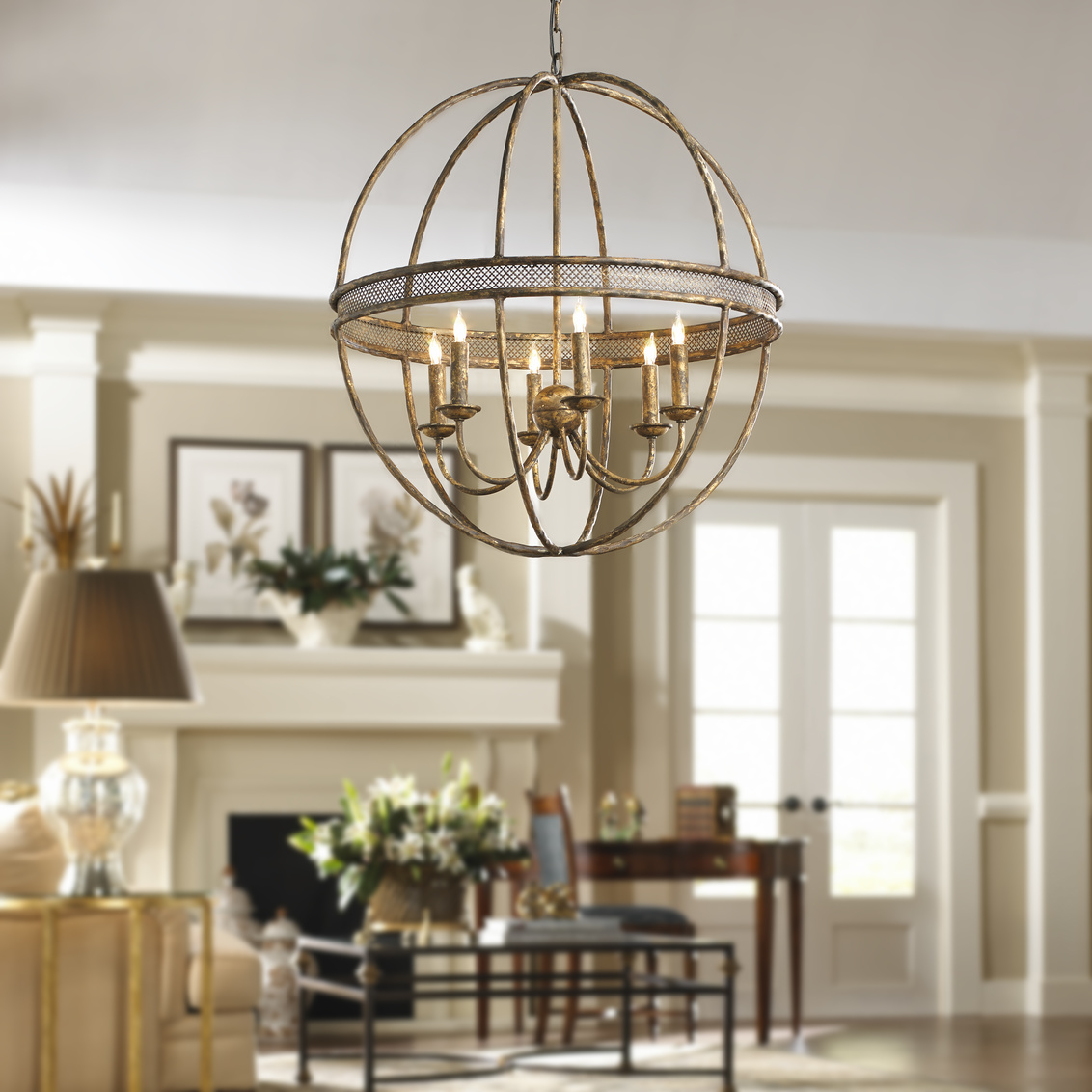 Chelsea House - Tuscan Chandelier in Old Gold Finish