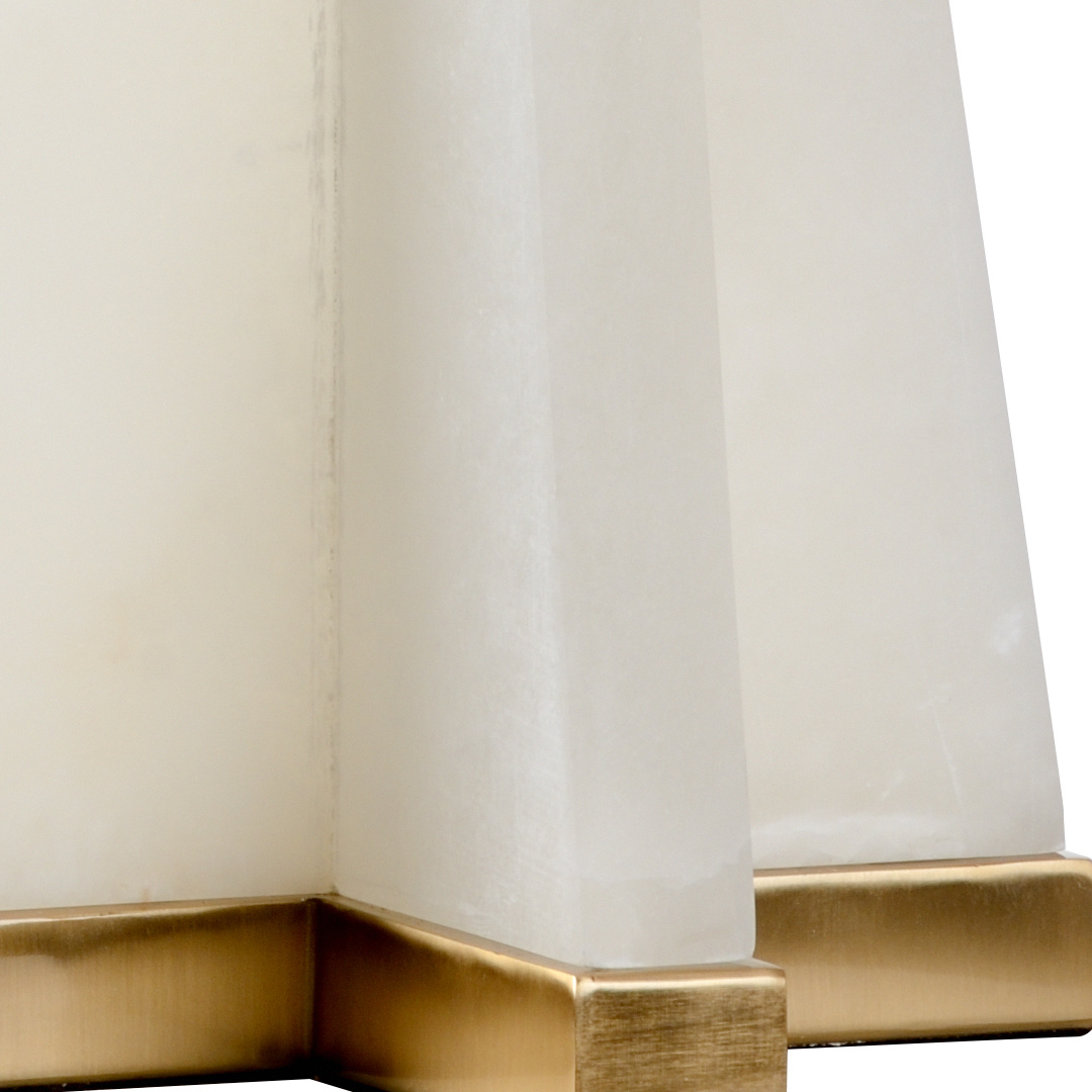 Chelsea House - Alabaster Pyramid Lamp in Natural White