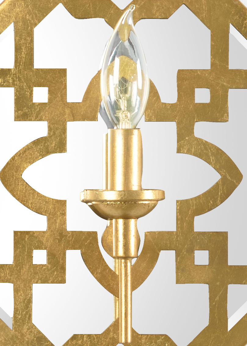 Chelsea House - Agadir Medallion Sconce in Antique Gold Leaf/Clear