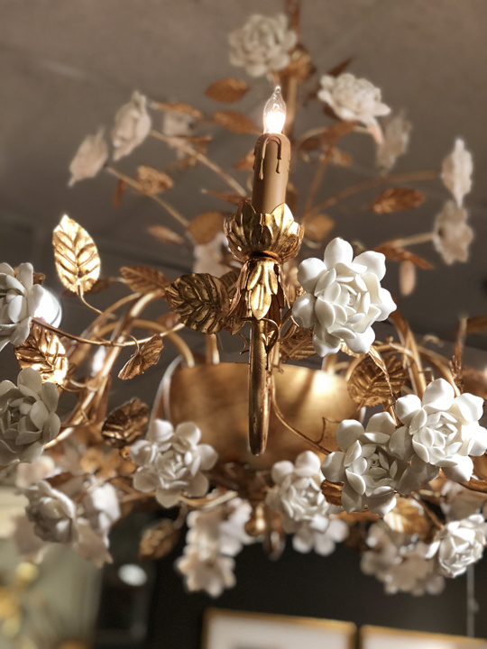 Chelsea House - Queensland Chandelier in Antique Gold/White