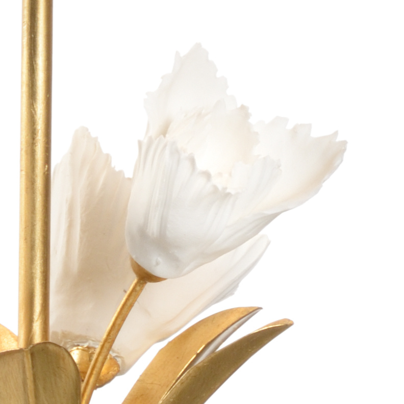 Chelsea House - Small Tulip Lamp in Antique Gold/Matte White