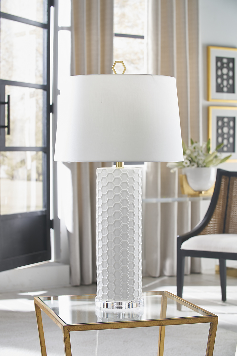 Chelsea House April Honeycomb Lamp - White