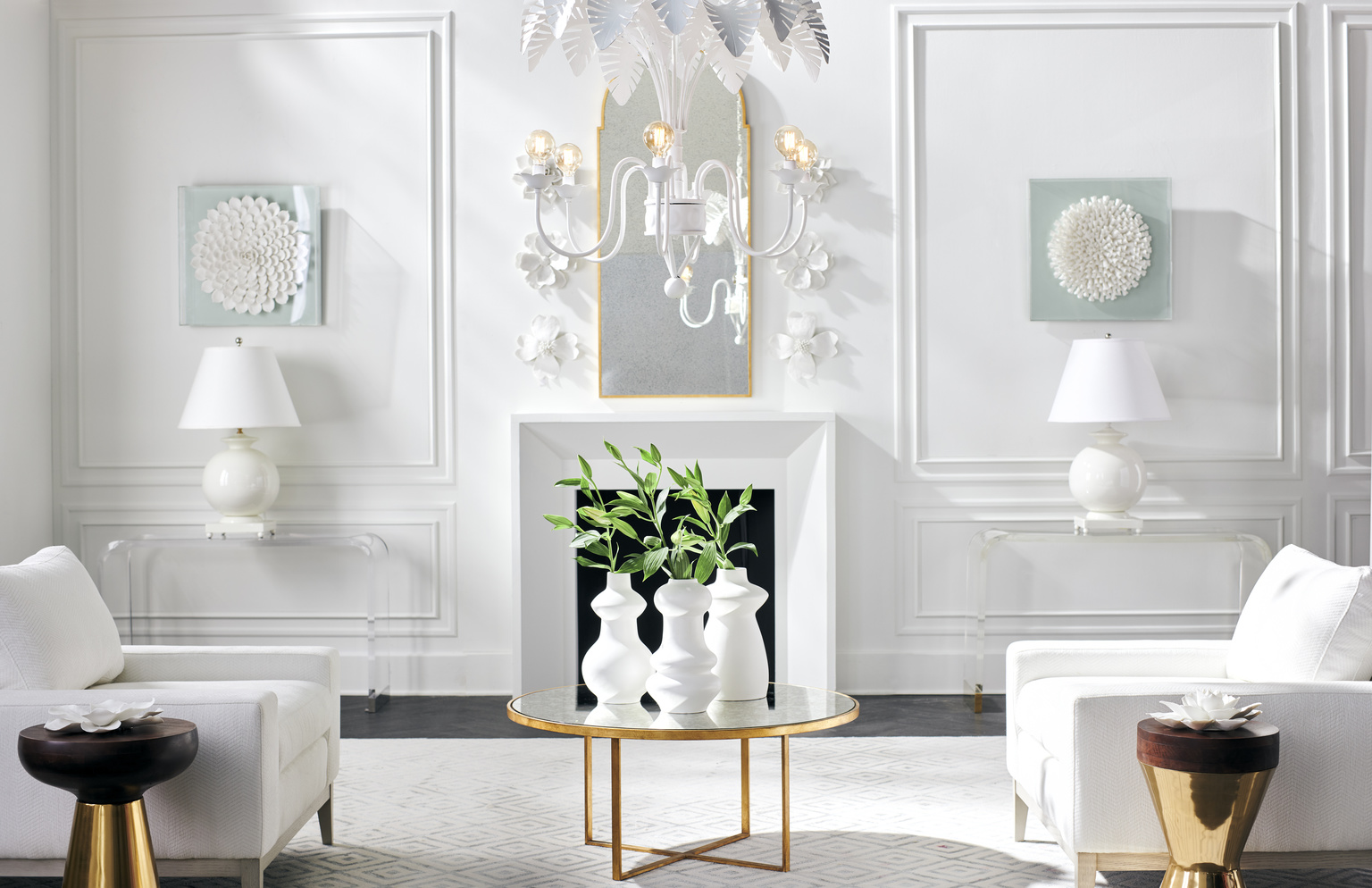 Chelsea House - Fern Chandelier in White