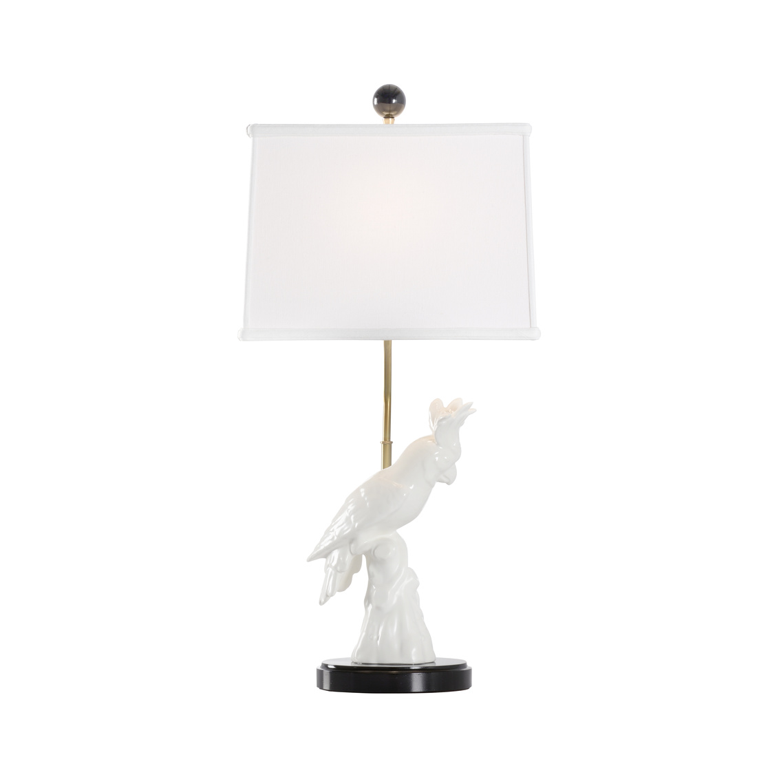 Chelsea House Hope White Parrot Lamp - White, Right Facing