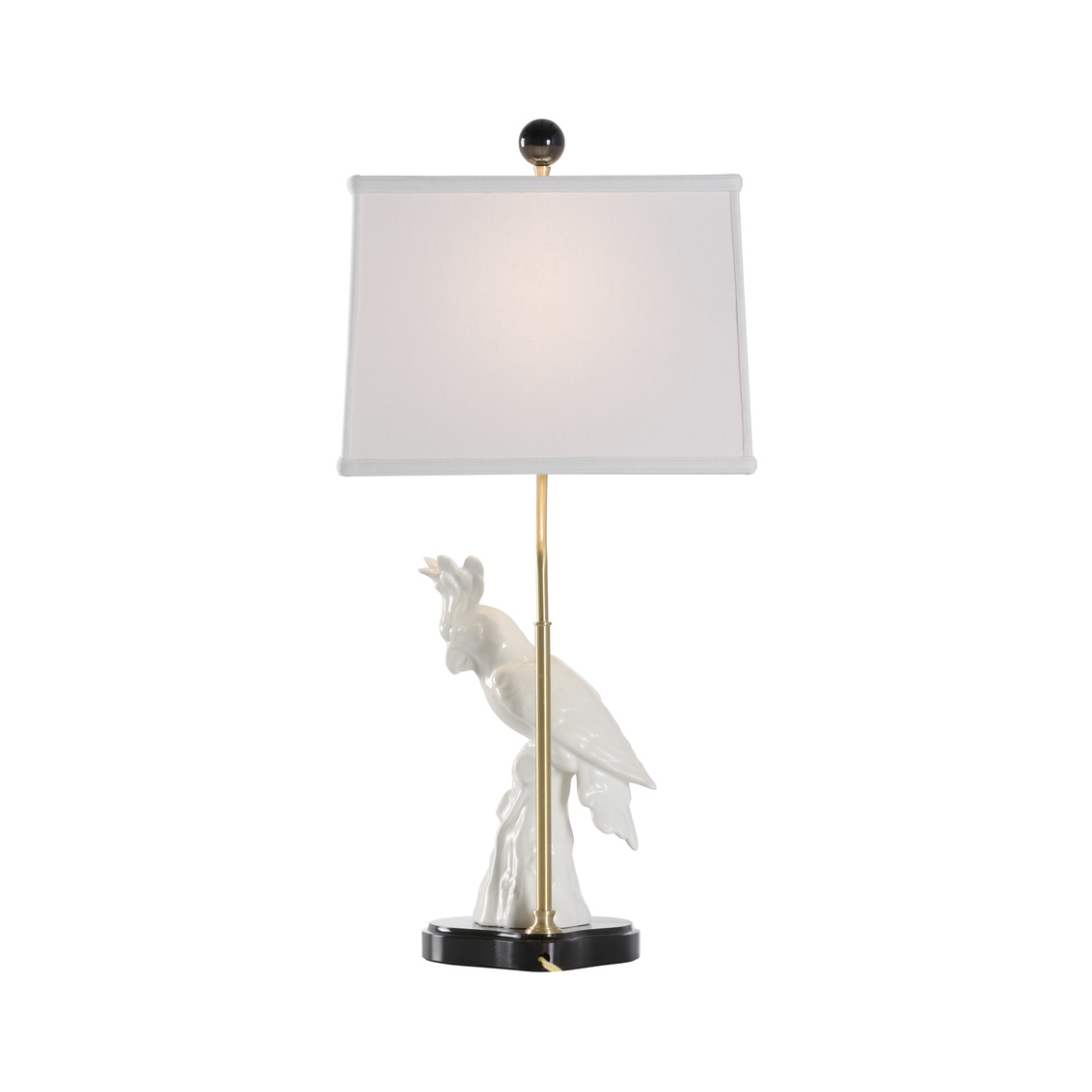 Chelsea House Hope White Parrot Lamp - White, Right Facing