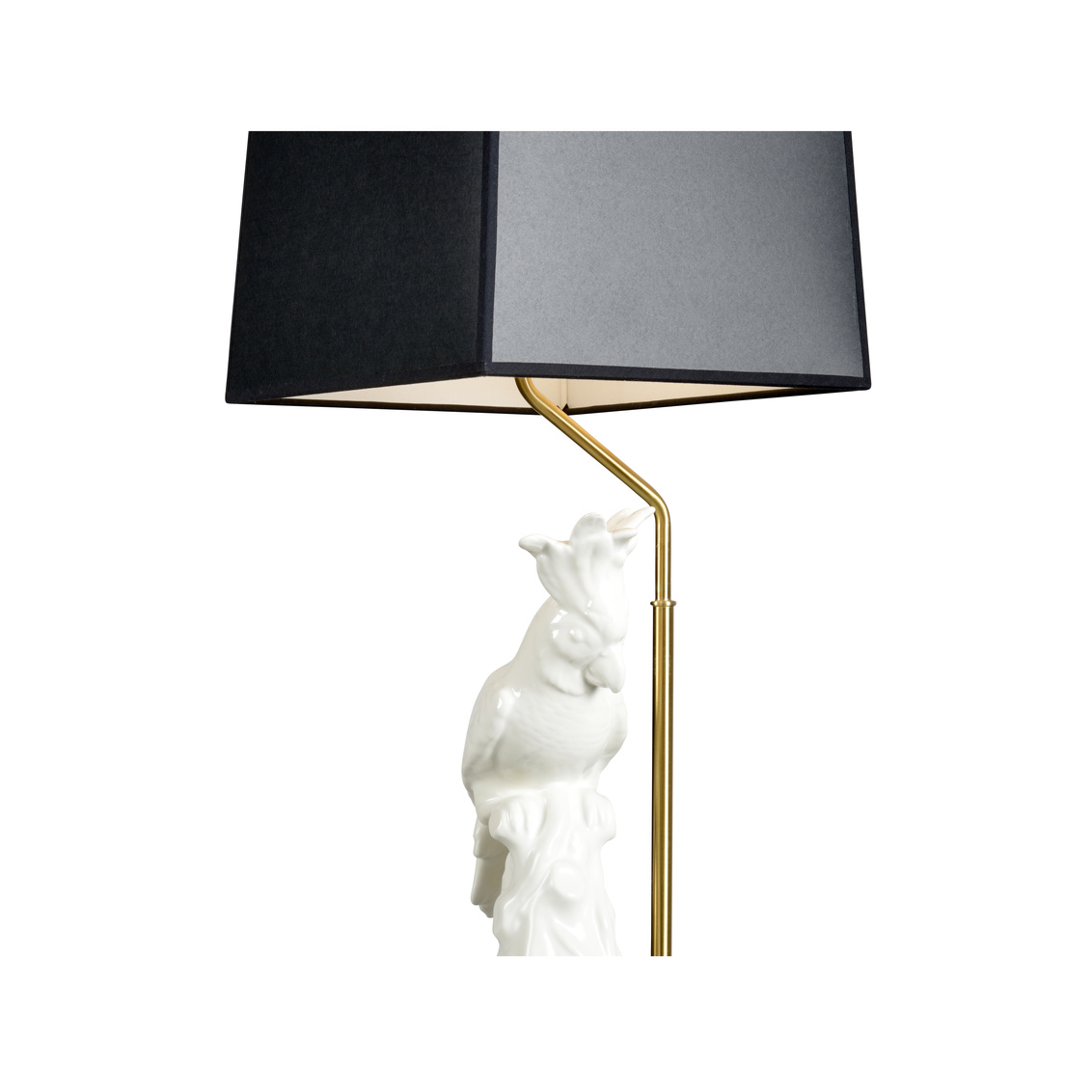 Chelsea House Hope White Parrot Lamp - White/Black, Right Facing