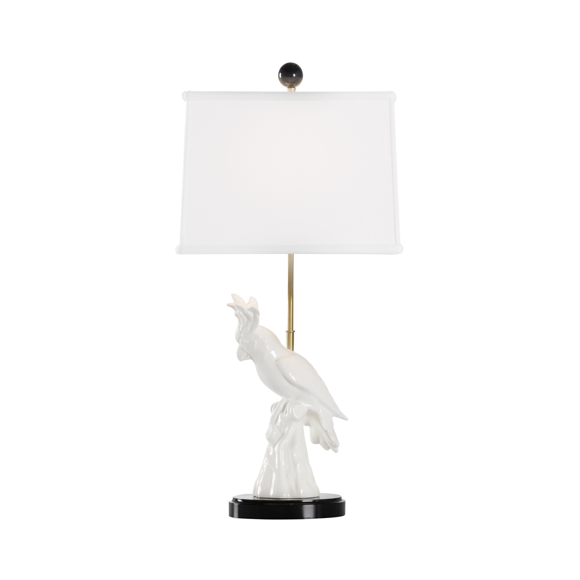 Chelsea House Hope White Parrot Lamp - White, Left Facing