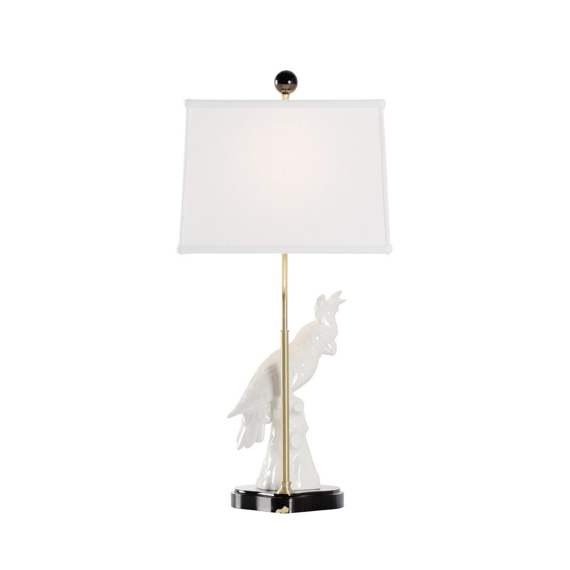 Chelsea House Hope White Parrot Lamp - White, Left Facing