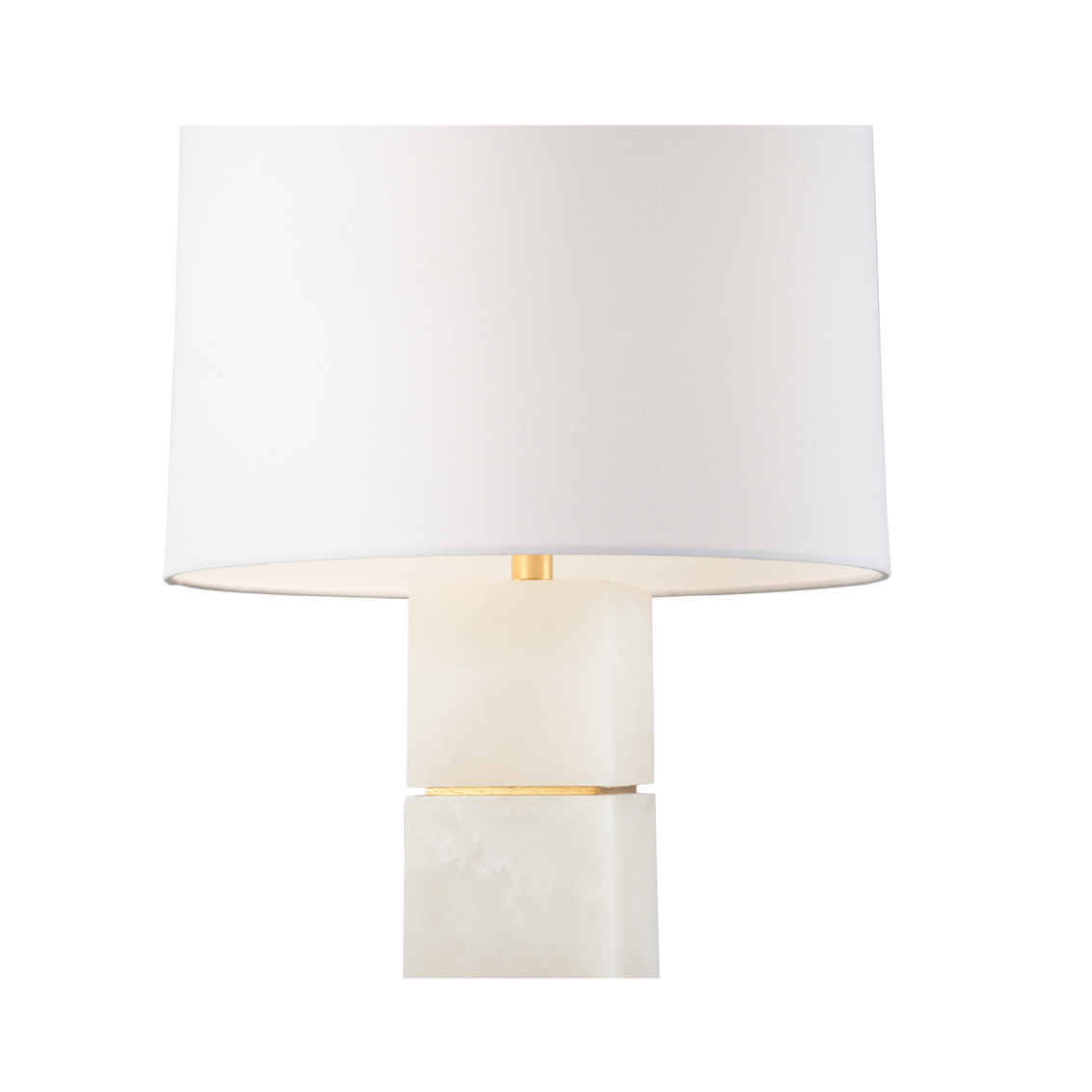 Chelsea House - Stacked Alabaster Lamp in Natural White/Antique Gold