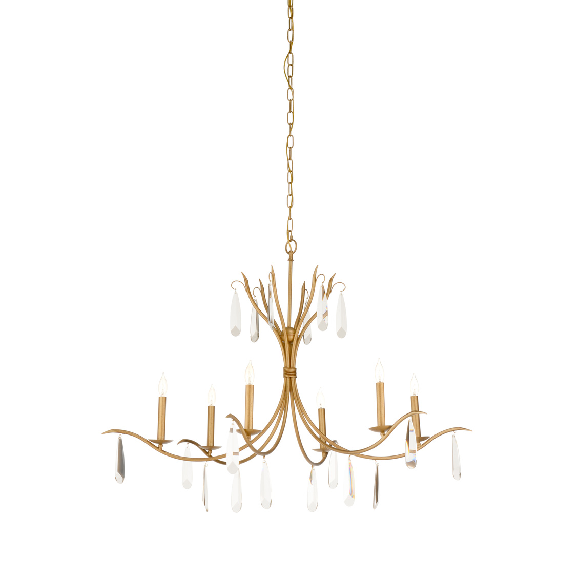 Chelsea House - Giulia Chandelier in Antique Gold/Clear