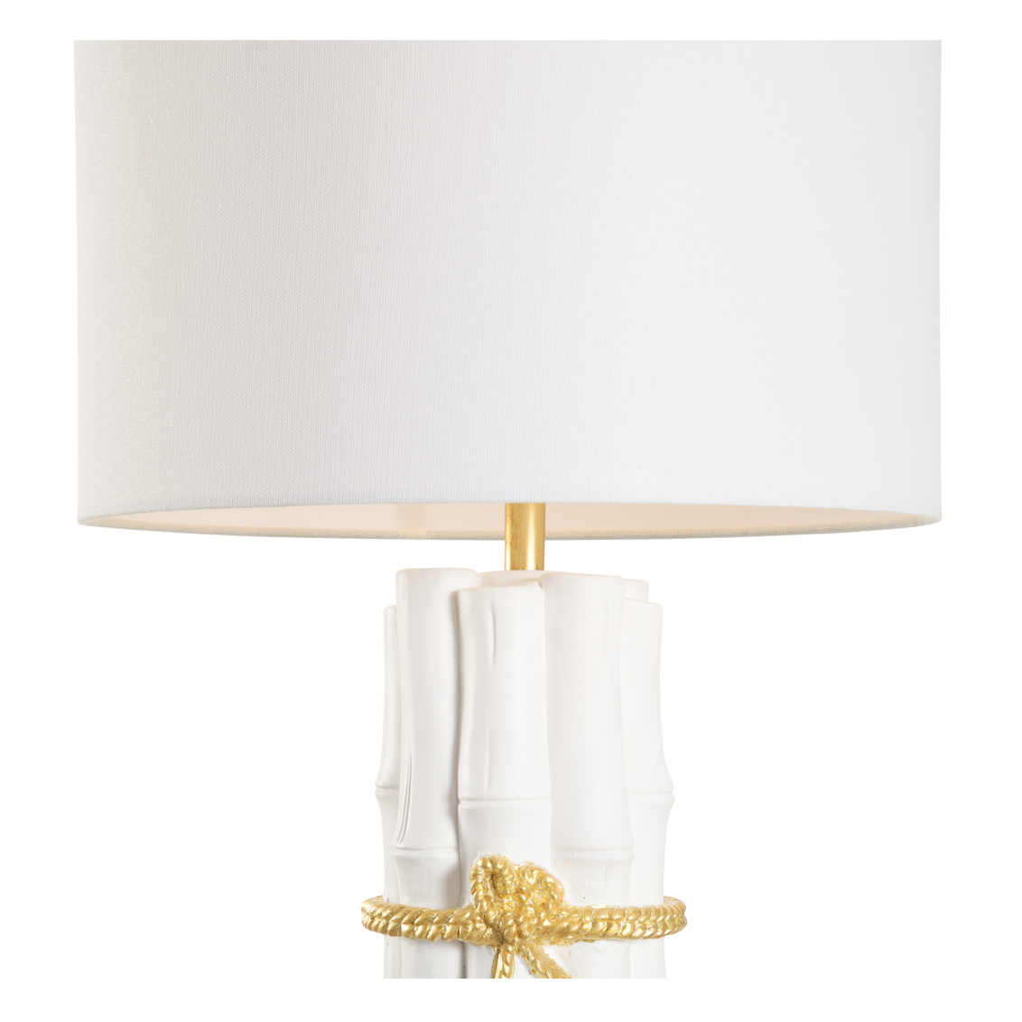 Chelsea House - Lucky Bamboo Table Lamp in Matte White/Gold Leaf