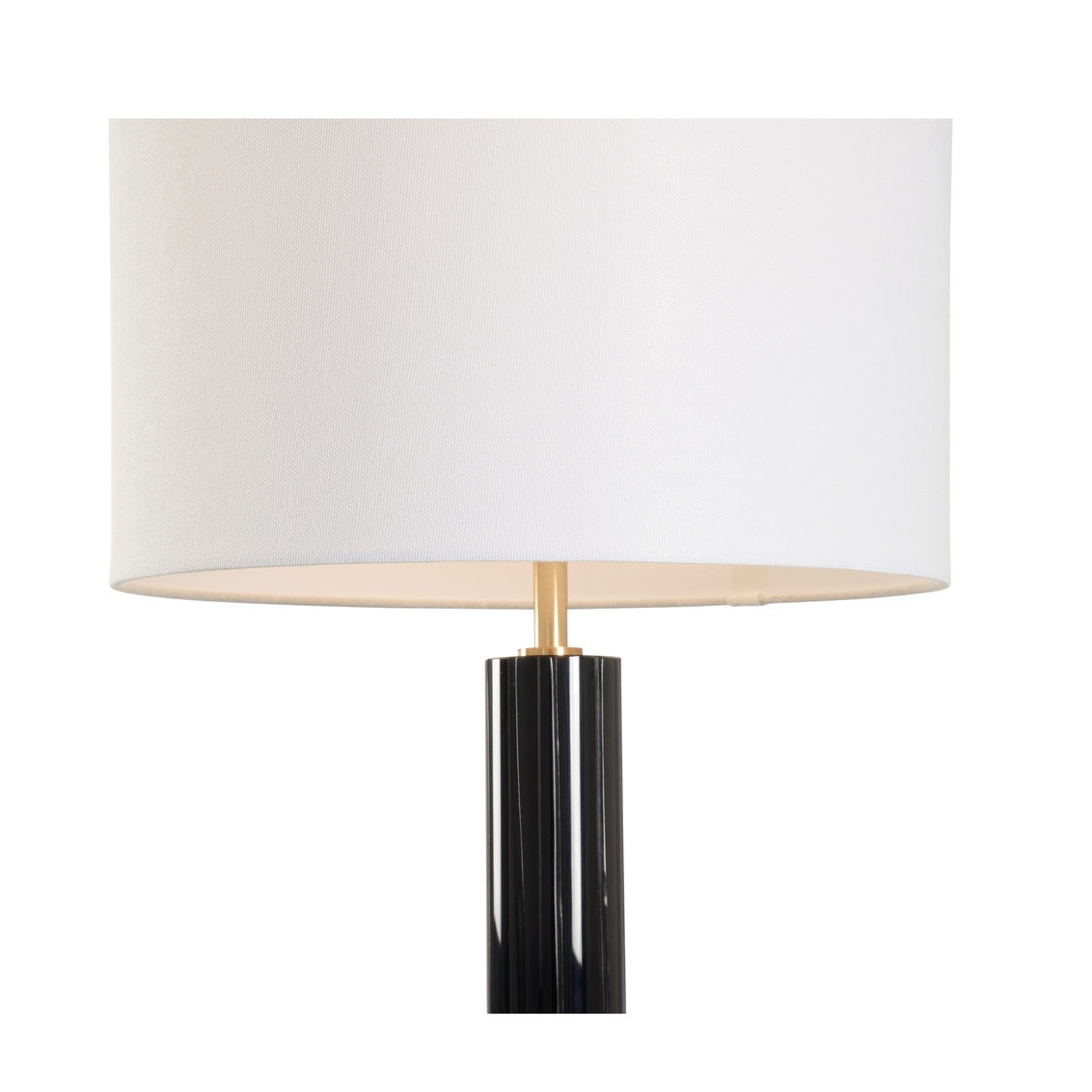 Chelsea House - Crystal Column Lamp Fluted in Black/Brushed Brass