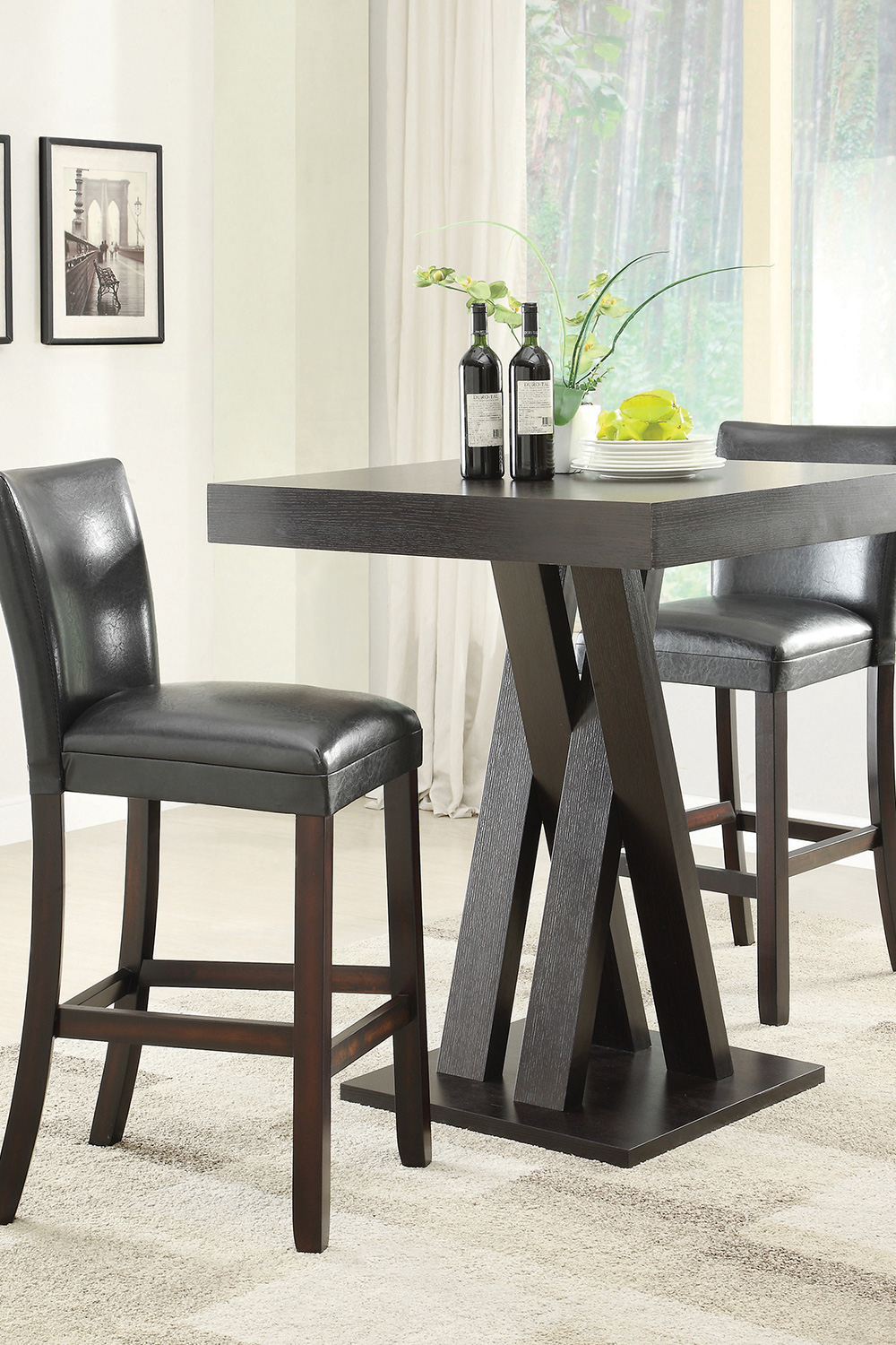 Coaster - Upholstered Bar Stools (Set Of 2) in Black/Cappuccino