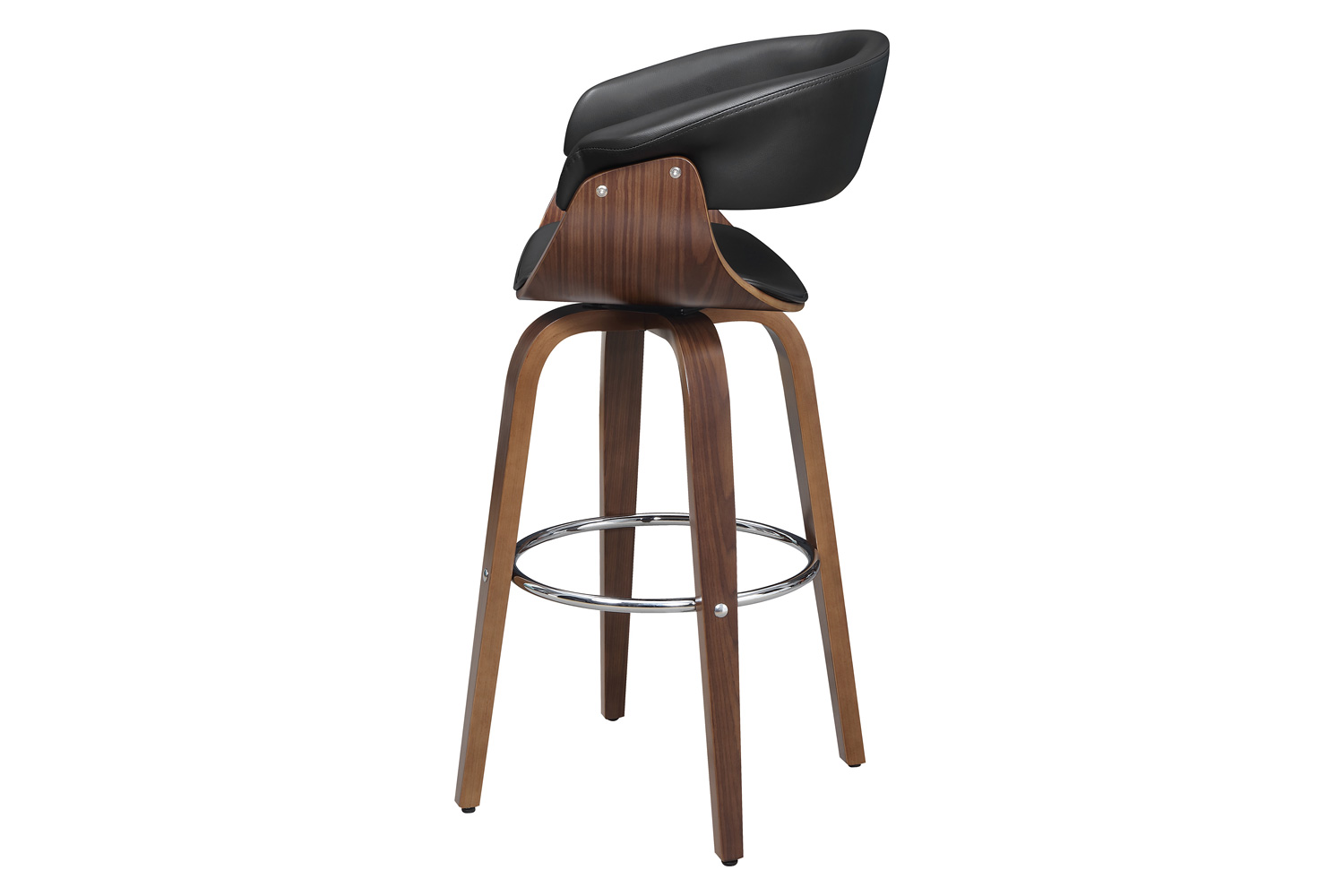 Coaster Upholstered Swivel Bar Stool - Walnut/Black