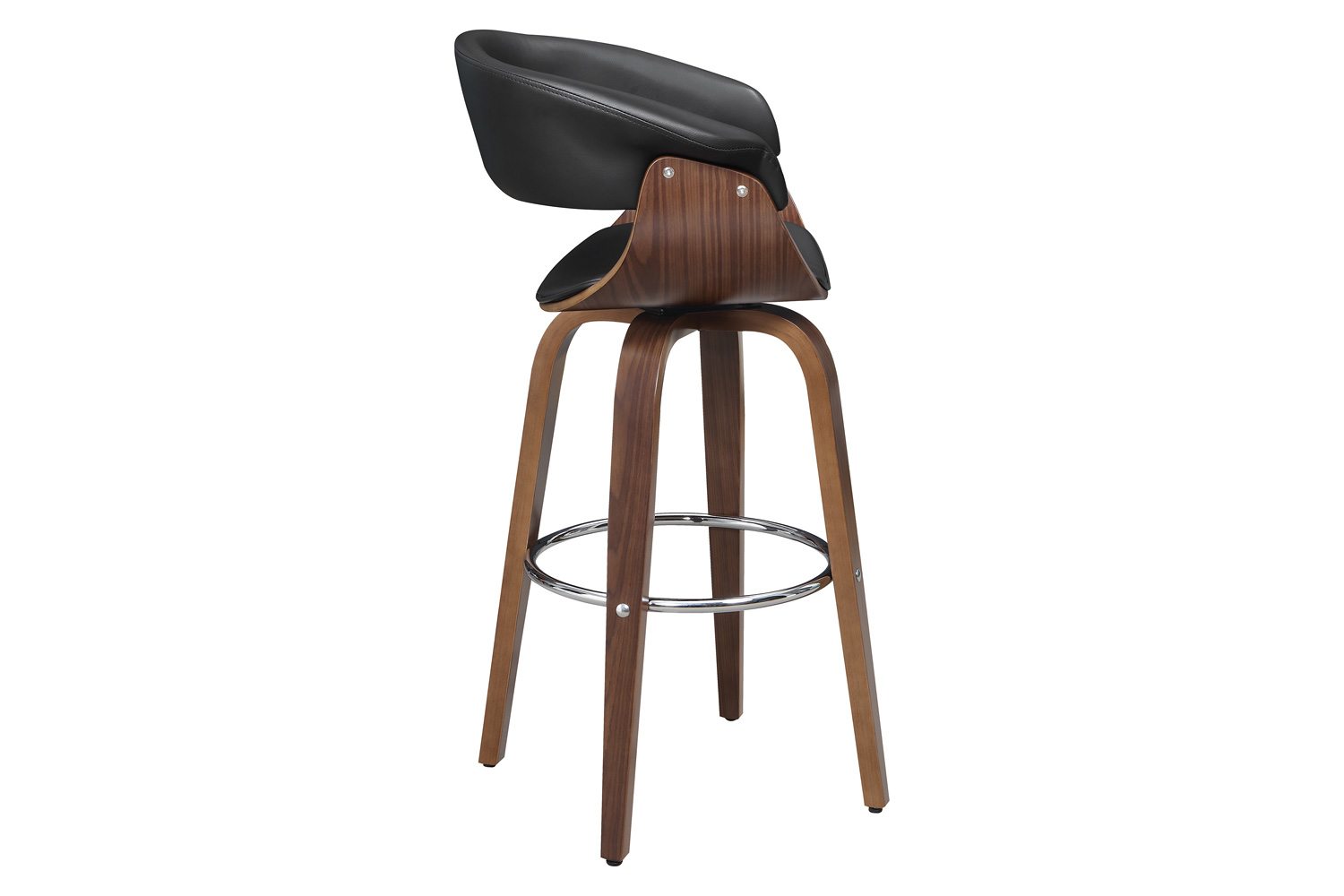 Coaster Upholstered Swivel Bar Stool - Walnut/Black