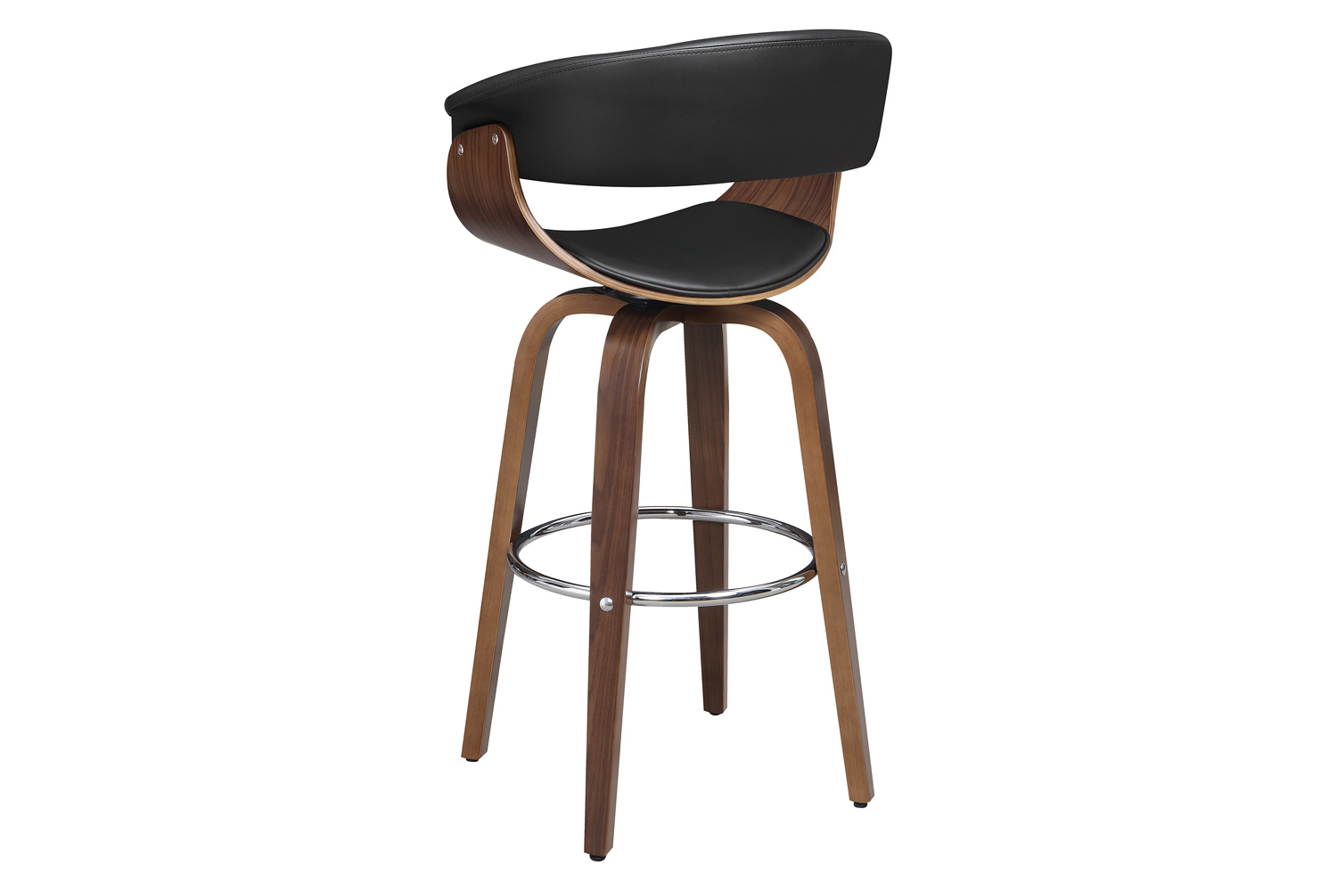 Coaster Upholstered Swivel Bar Stool - Walnut/Black