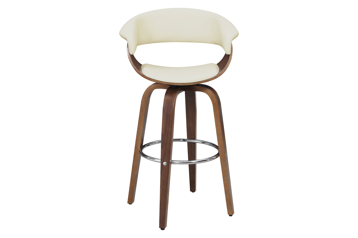 Coaster Upholstered Swivel Bar Stool - Walnut/Ecru