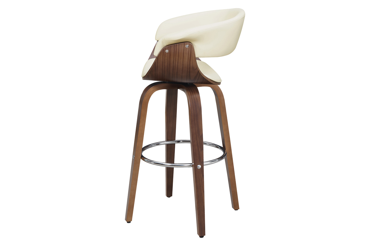 Coaster Upholstered Swivel Bar Stool - Walnut/Ecru