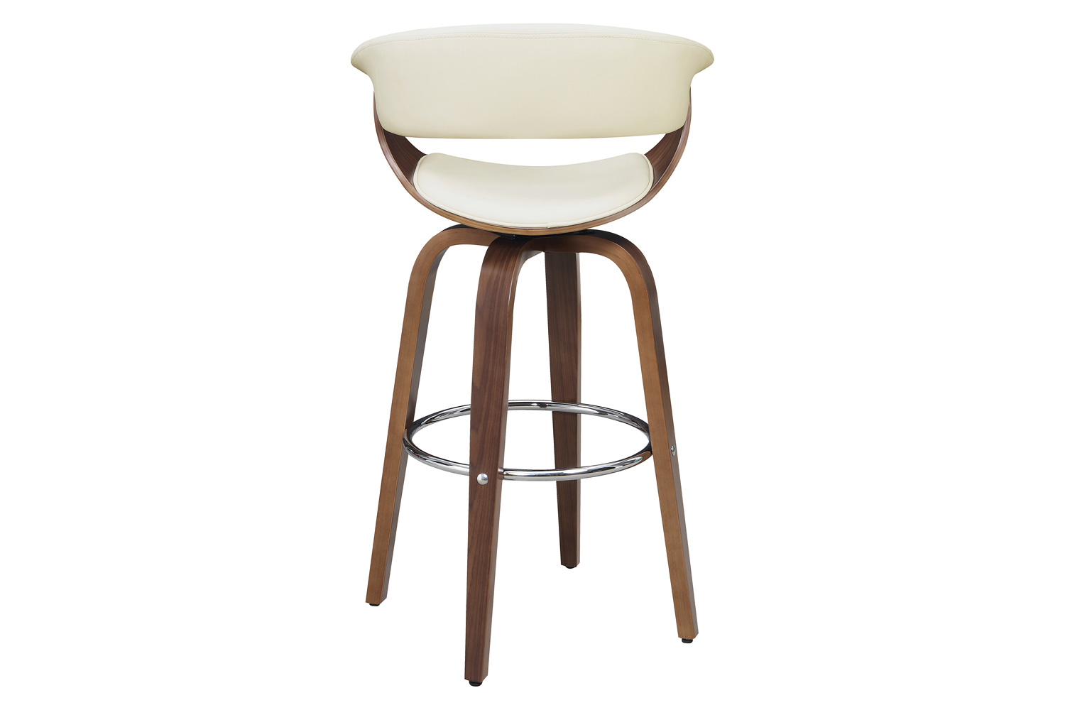 Coaster Upholstered Swivel Bar Stool - Walnut/Ecru