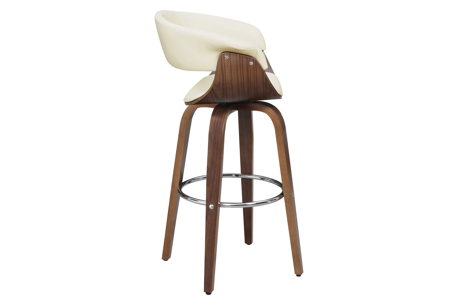 Coaster Upholstered Swivel Bar Stool - Walnut/Ecru