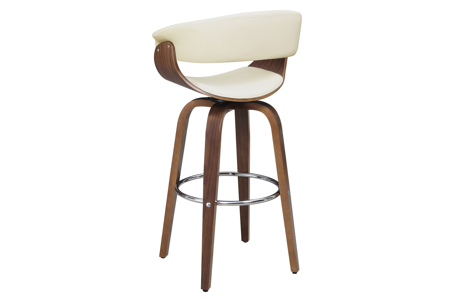 Coaster Upholstered Swivel Bar Stool - Walnut/Ecru