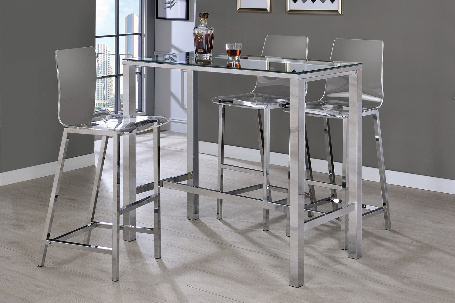 Coaster - Bar Stools (Set Of 2) in Chrome/Clear Acrylic